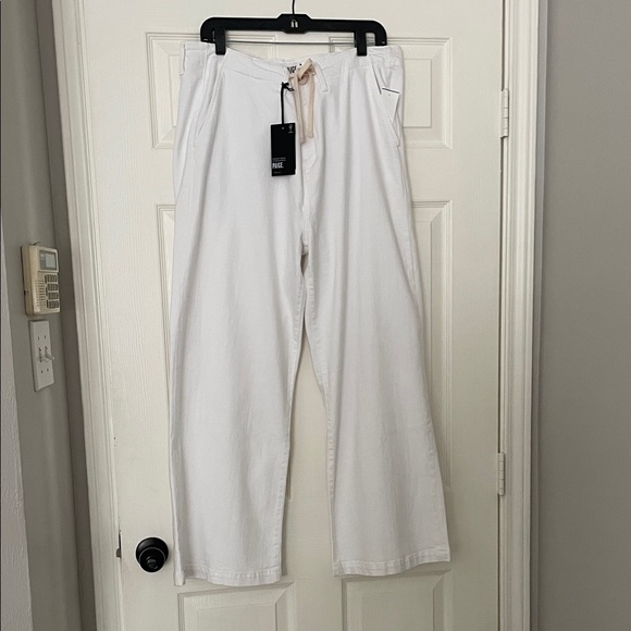 PAIGE Crisp White Wide Leg Trousers - Picture 2 of 8